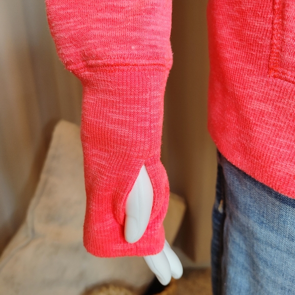 MTA SPORT Running Knit Zip Hoodie with Thumbholes, Orange XL - Picture 2 of 10